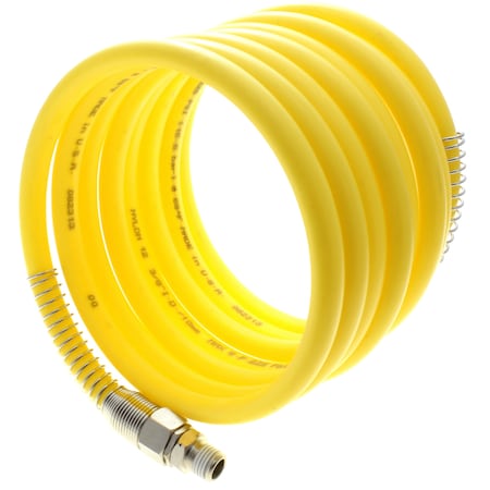 Advanced Technology Products Spiral Hose, Nylon, 1/4" x 12', Yellow, No Fittings NS-14-12-Y